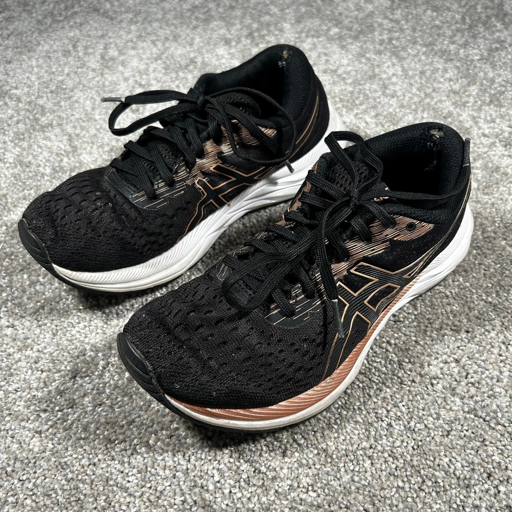 Asics Gel-Excite 7 Womens Running Shoes Black Rose Gold 1012A562 Size 6.5 - Picture 2 of 7